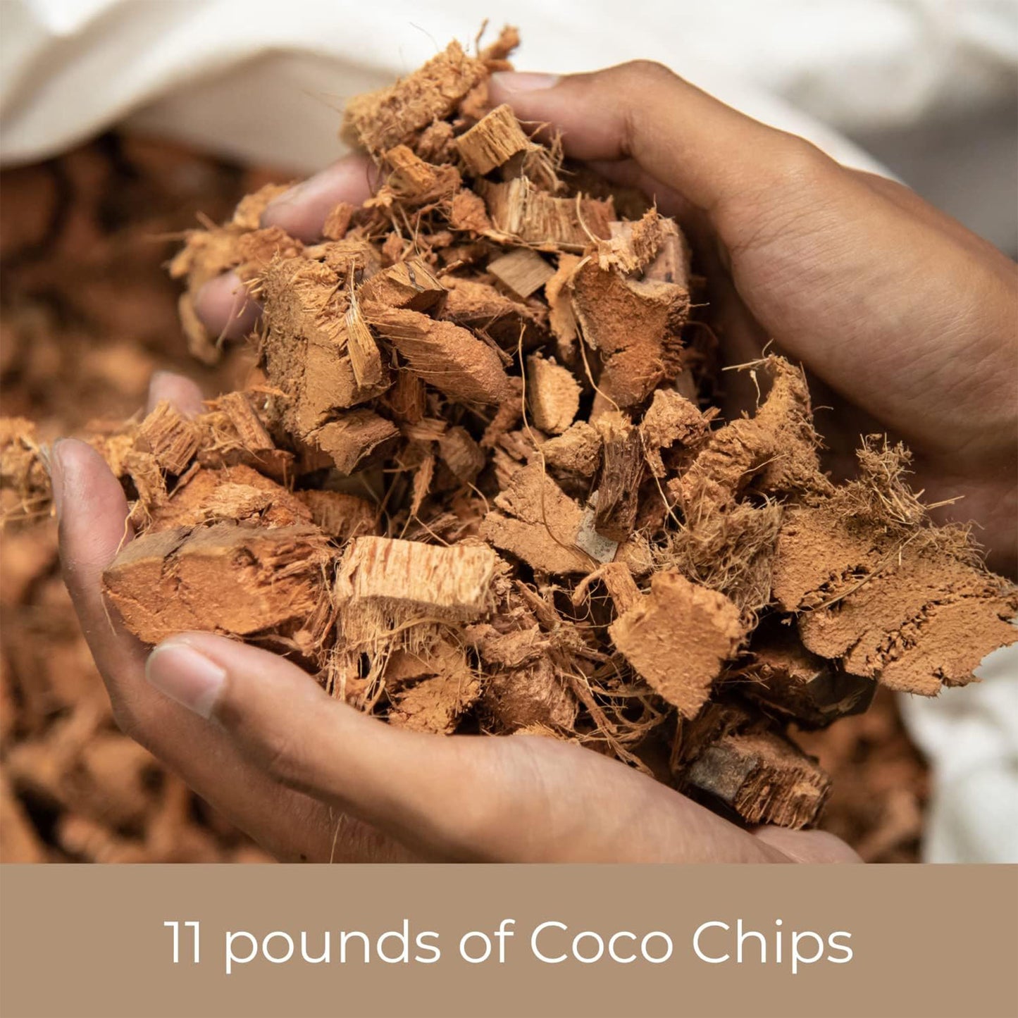 Coco Chip Brick - Chunky Coconut Husk for Houseplant Soil Aeration